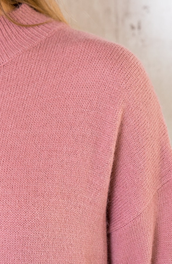 Gebreide Tuniek Dames Oud Roze – shoparchief, foto 6