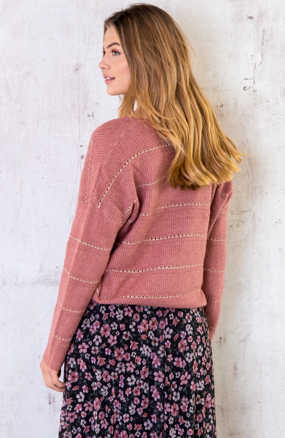 Plisse Bloemen Maxi Rok Roze – shoparchief, foto 3
