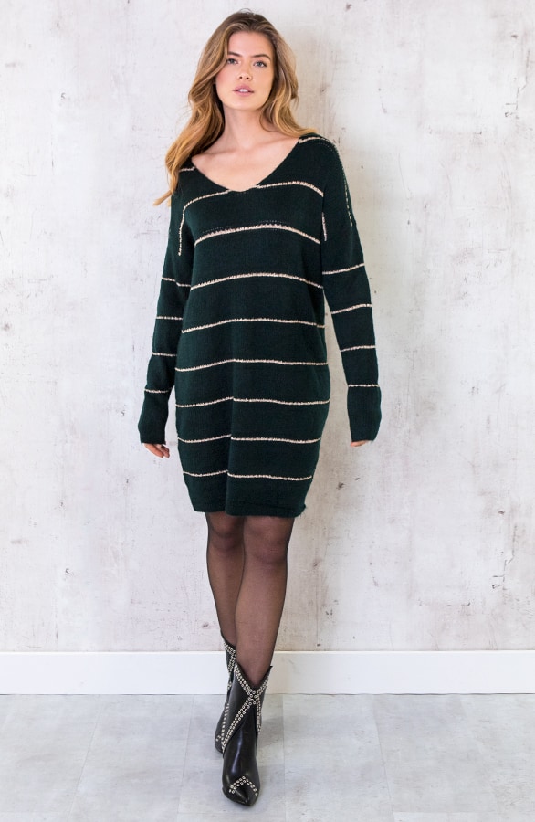 Gestreepte Oversized Tuniek Smaragd – shoparchief, foto 2