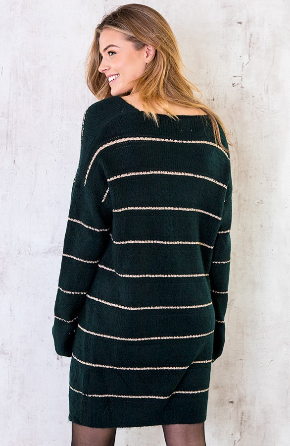 Gestreepte Oversized Tuniek Smaragd – shoparchief, foto 4