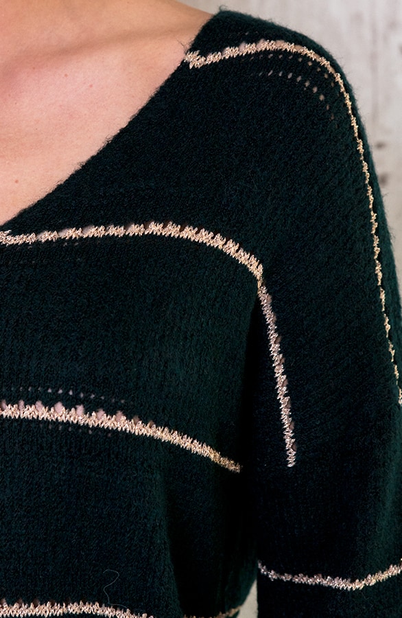 Gestreepte Oversized Tuniek Smaragd – shoparchief, foto 5