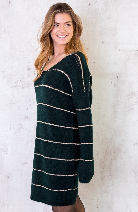 Gestreepte Oversized Tuniek Smaragd – shoparchief, foto 3
