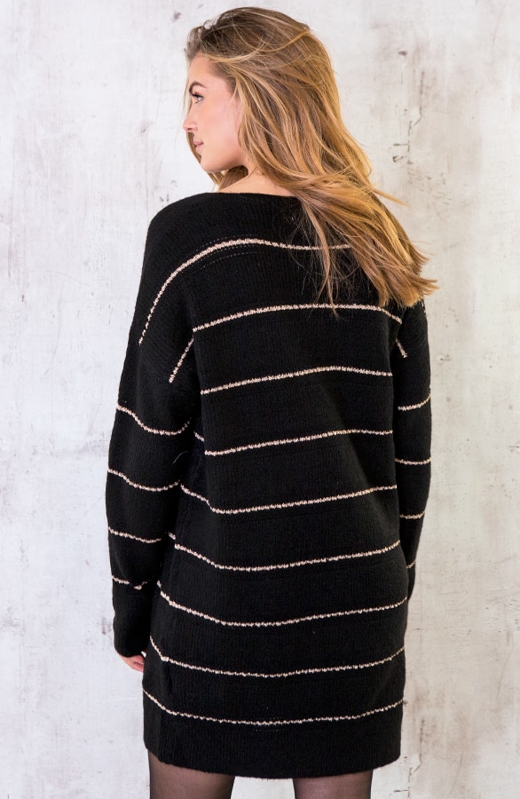 Gestreifte Oversized Tunika Schwarz, Shoparchiv, Foto 5