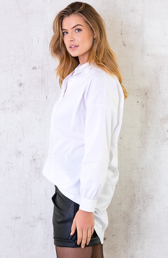 Lange Katoenen Blouse Wit – shoparchief