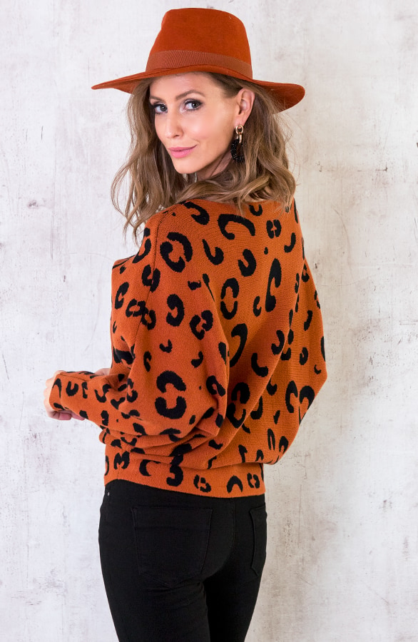 Leopard Oversized Trui Terracotta – shoparchief, foto 2