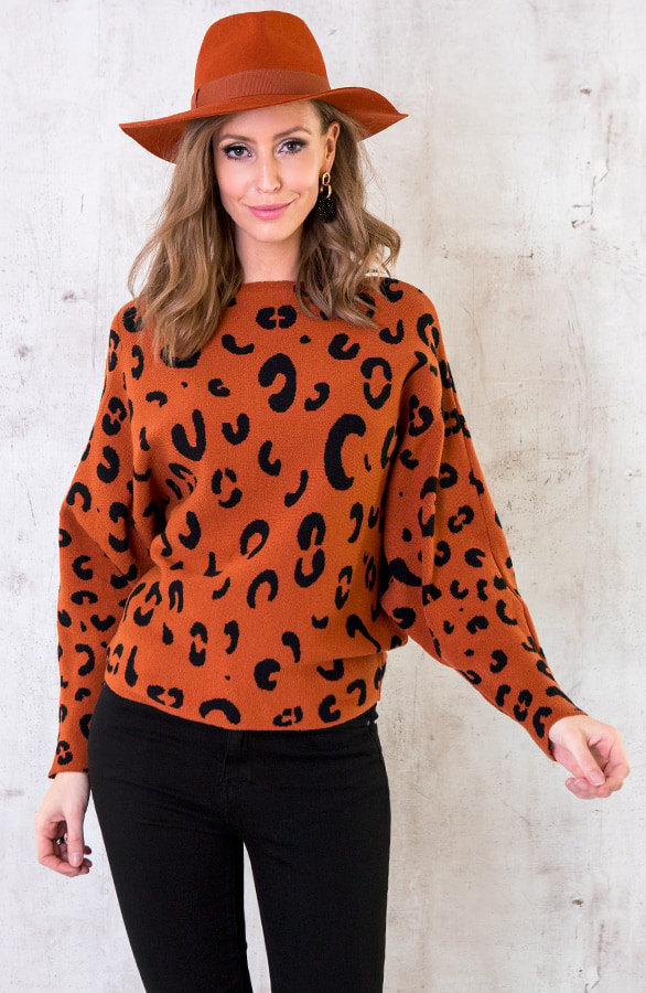 Leopard Oversized Trui Terracotta – shoparchief, foto 3
