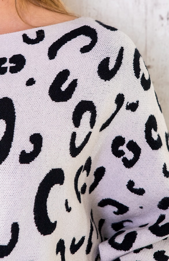 Leopard Oversized Trui Creme Zwart – shoparchief, foto 5