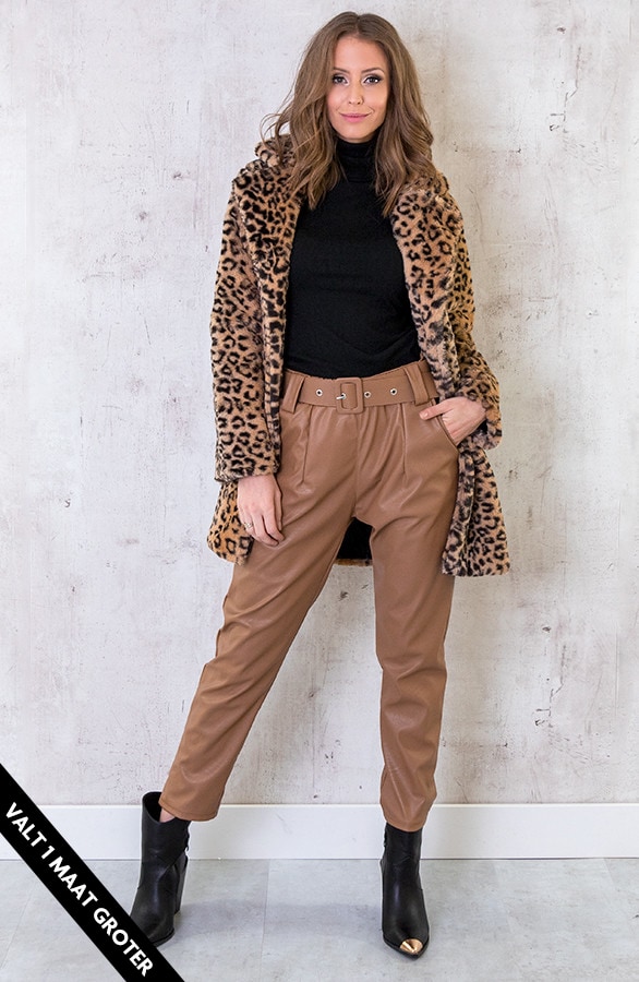 Leren Broek Met Riem Camel – shoparchief