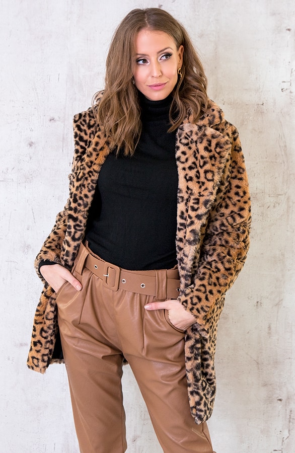 Leren Broek Met Riem Camel – shoparchief, foto 2