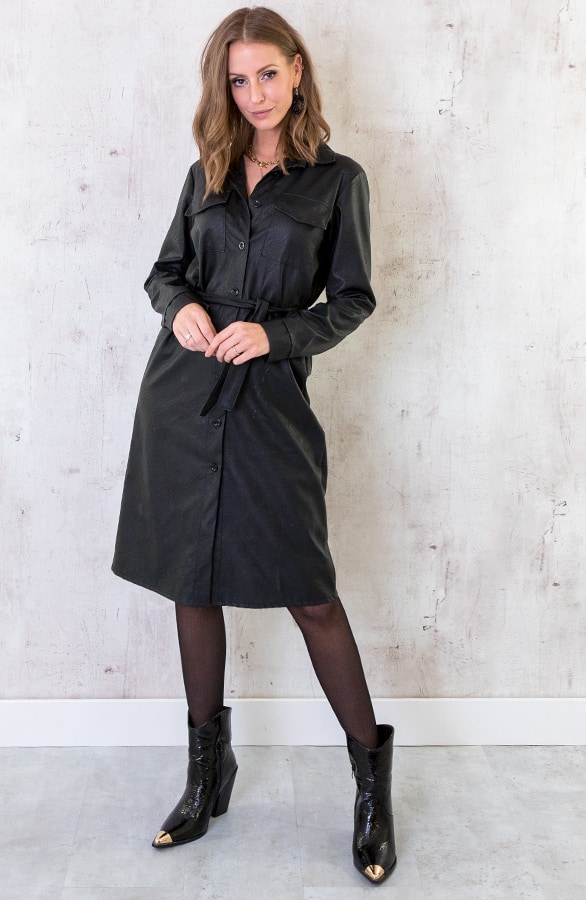 Leren Jurk Exclusive Zwart – shoparchief, foto 5