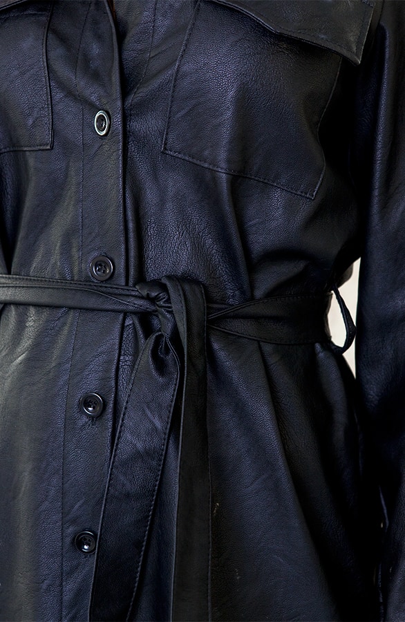 Leren Jurk Exclusive Zwart – shoparchief, foto 4