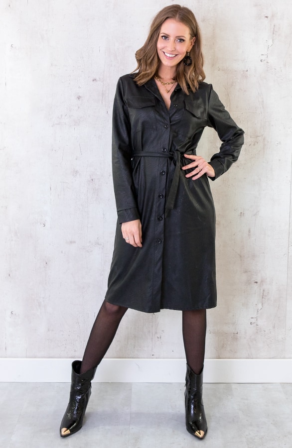 Leren Jurk Exclusive Zwart – shoparchief, foto 2