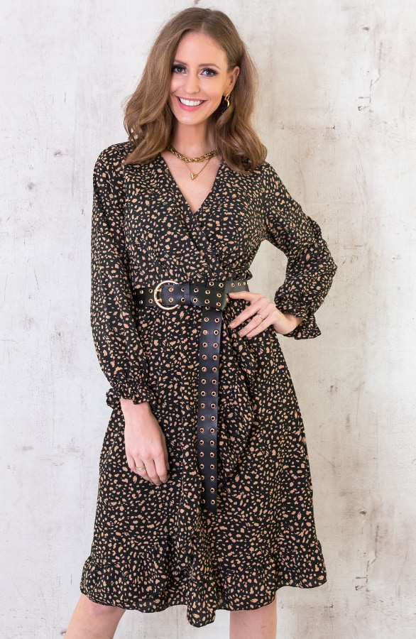 Leren Riem Lang Zwart Goud – shoparchief, foto 3