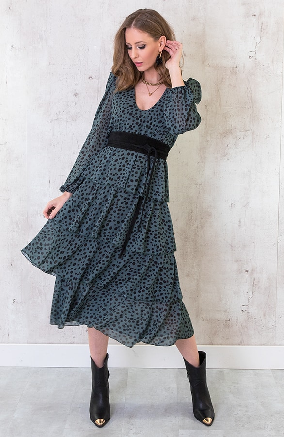 Maxi Laagjes Jurk Cheetah Army – shoparchief, foto 4