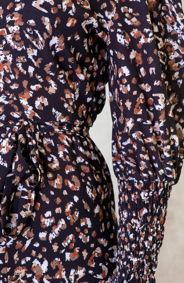 Maxi Panter Jurk Met Pofmouwen – shoparchief, foto 4