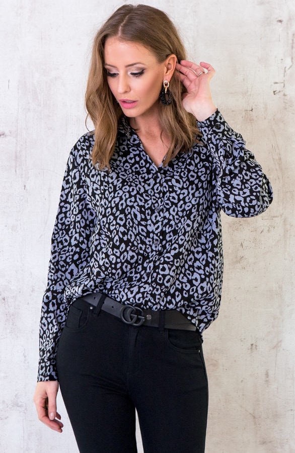 Panter Blouse Dames Blauw – shoparchief