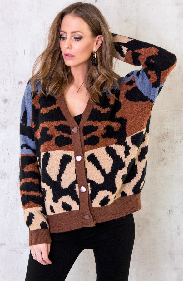 Panter Knopen Vest Camel – shoparchief, foto 6