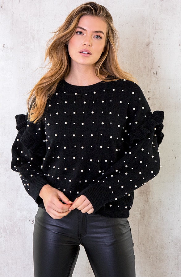 Parel Ruches Trui Zwart – shoparchief, foto 6