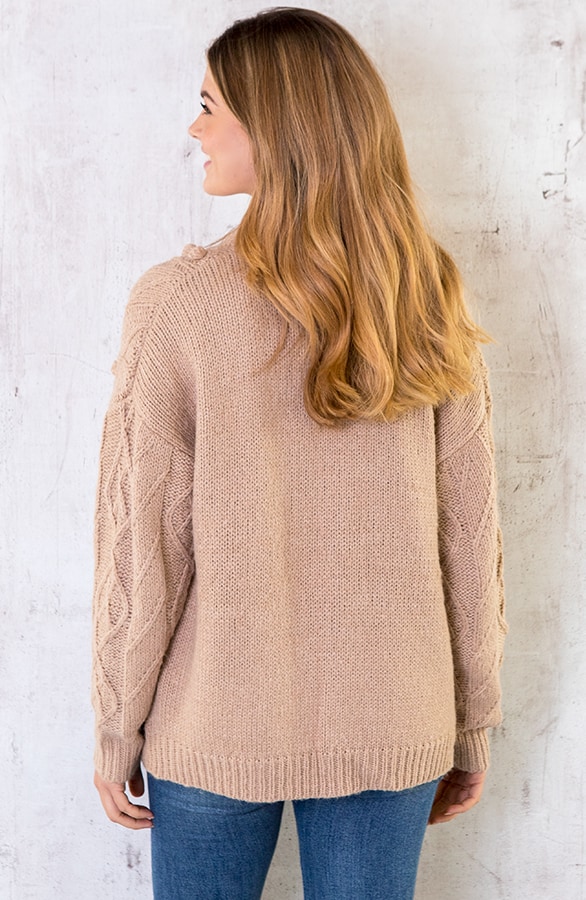 Pompon Vest Gebreid Beige – shoparchief, foto 5