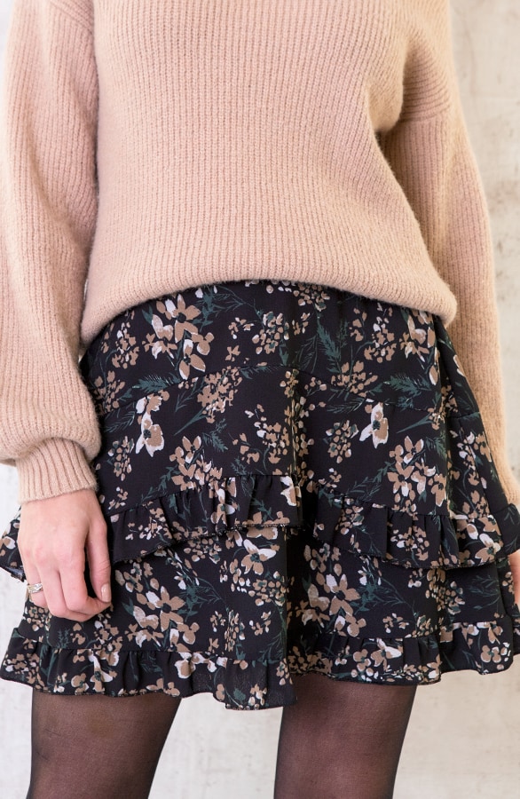 Rok met Ruches en Bloemenprint – shoparchief