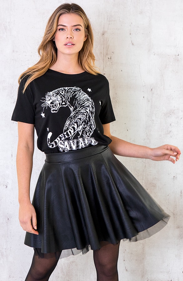 Savage Top Oversized Fit Zwart – shoparchief, foto 2