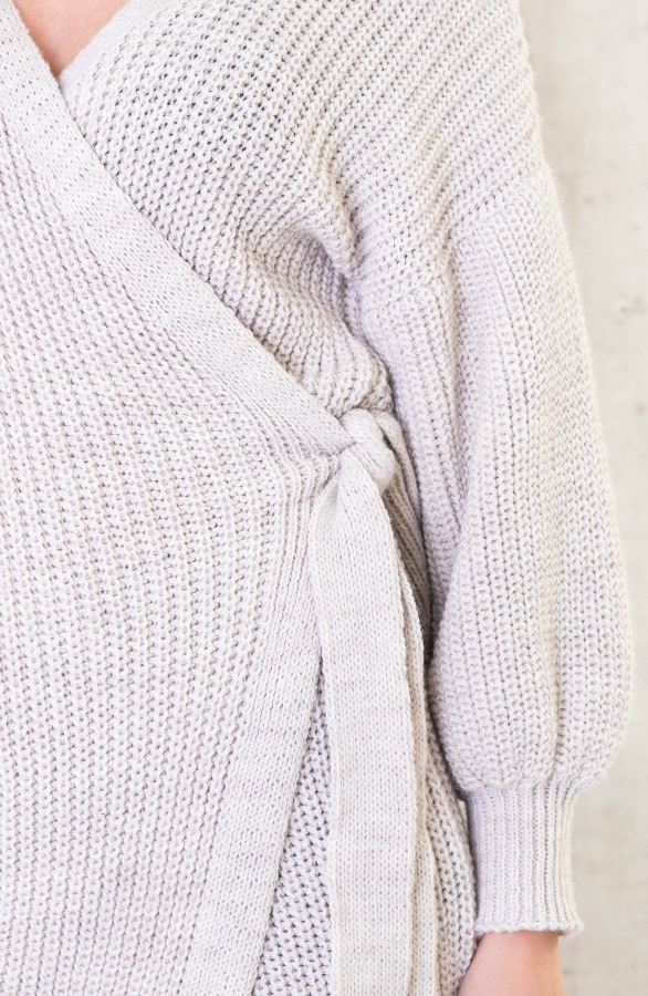 Strik Vest Gebreid Lang Beige – shoparchief, foto 4