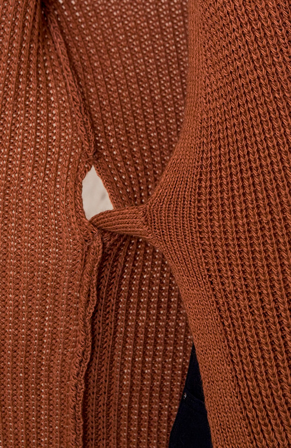 Strik Vest Gebreid Lang Cognac – shoparchief, foto 5