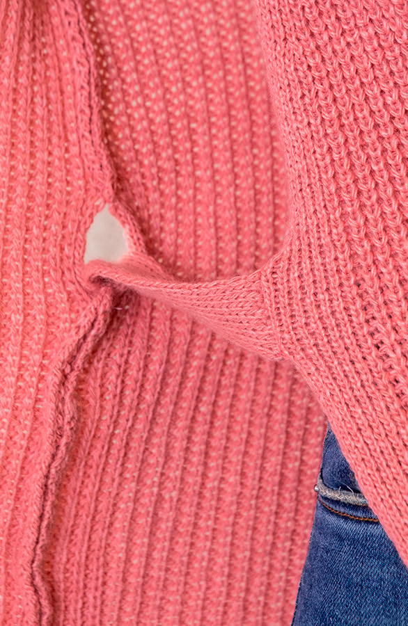 Strik Vest Gebreid Lang Dust Koraal – shoparchief, foto 5