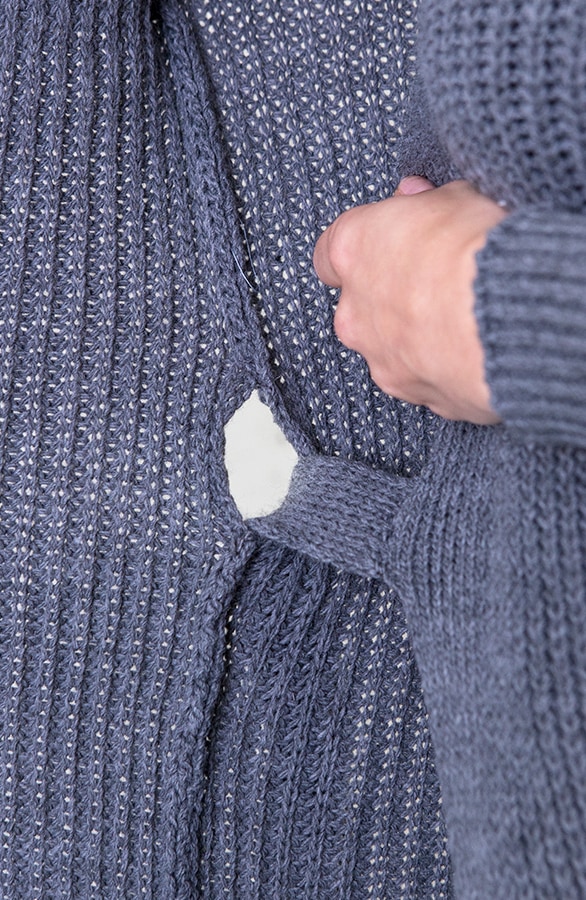 Strik Vest Gebreid Lang Grijs – shoparchief, foto 5