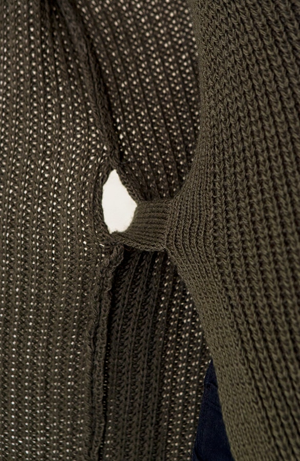 Strik Vest Gebreid Lang Legergroen – shoparchief, foto 6