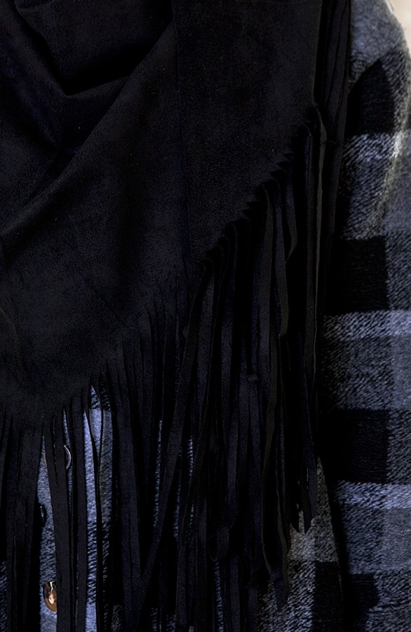 Suede Poncho Zwart – shoparchief, foto 6