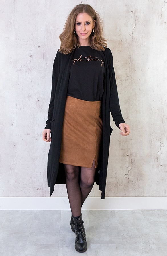 Long Jersey Cardigan Black – shoparchief, foto 7