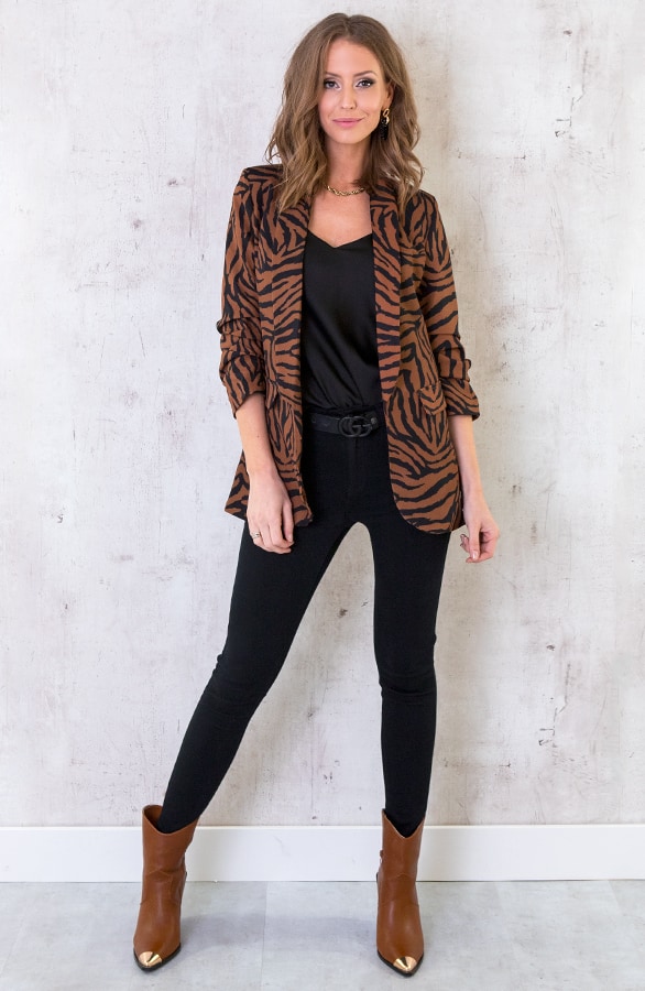 Zebra Blazer Cognac – shoparchief, foto 3