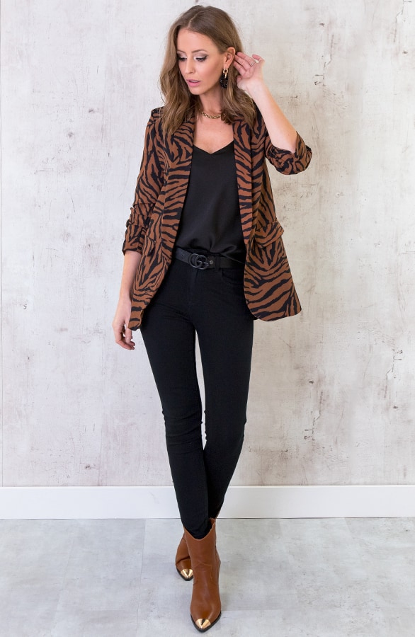 Zebra Blazer Cognac – shoparchief, foto 5