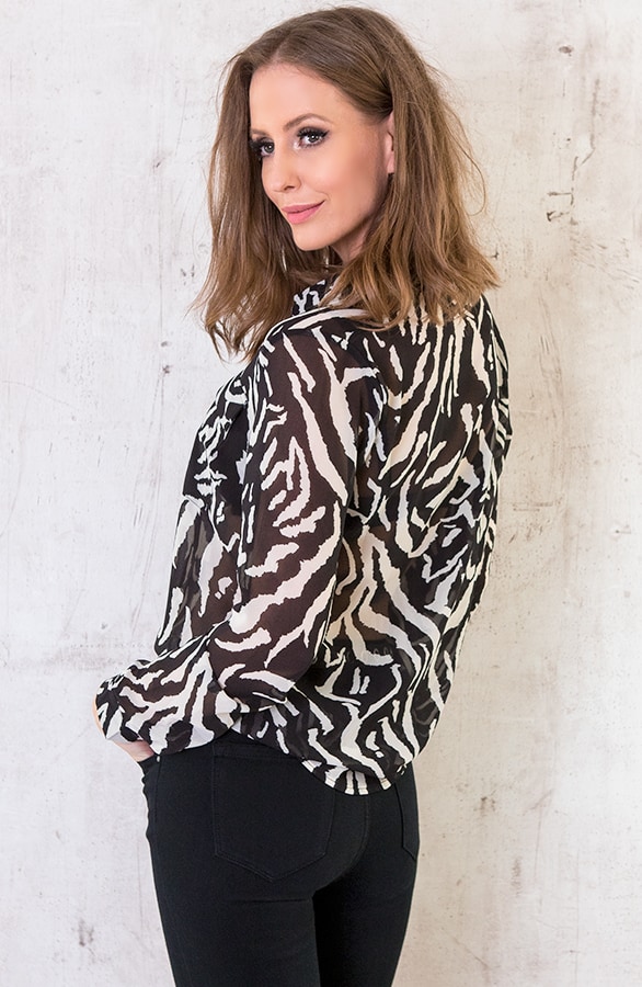 Zebra Blouse Zwart – shoparchief, foto 2