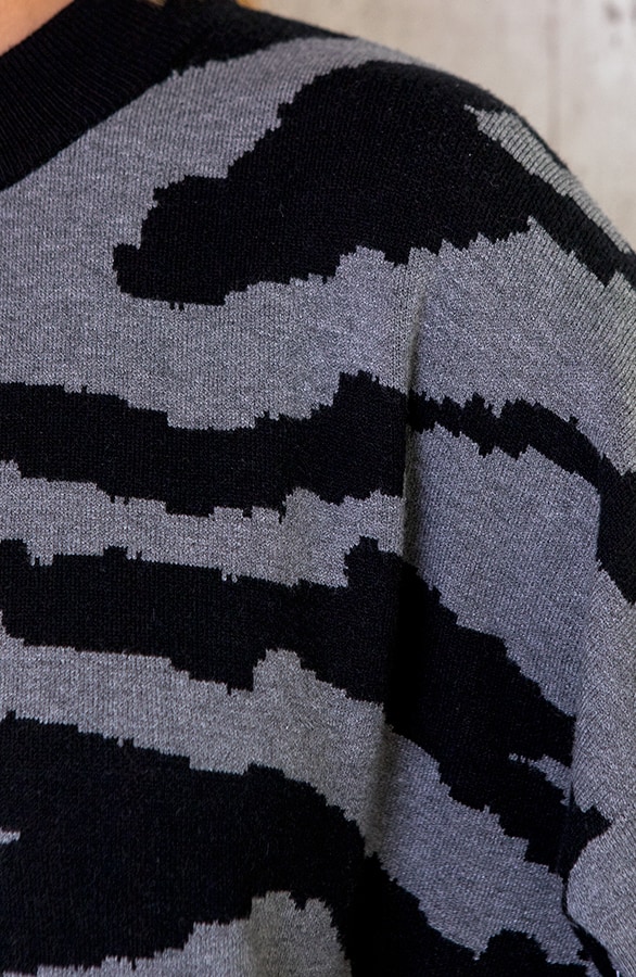 Zebra Oversized Tuniek Zwart Grijs – shoparchief, foto 5