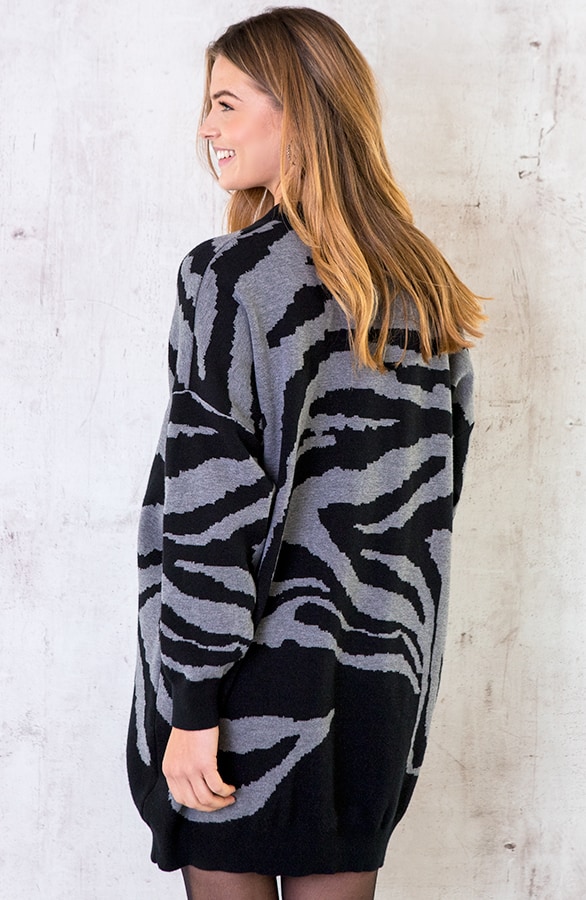 Zebra Oversized Tuniek Zwart Grijs – shoparchief, foto 4