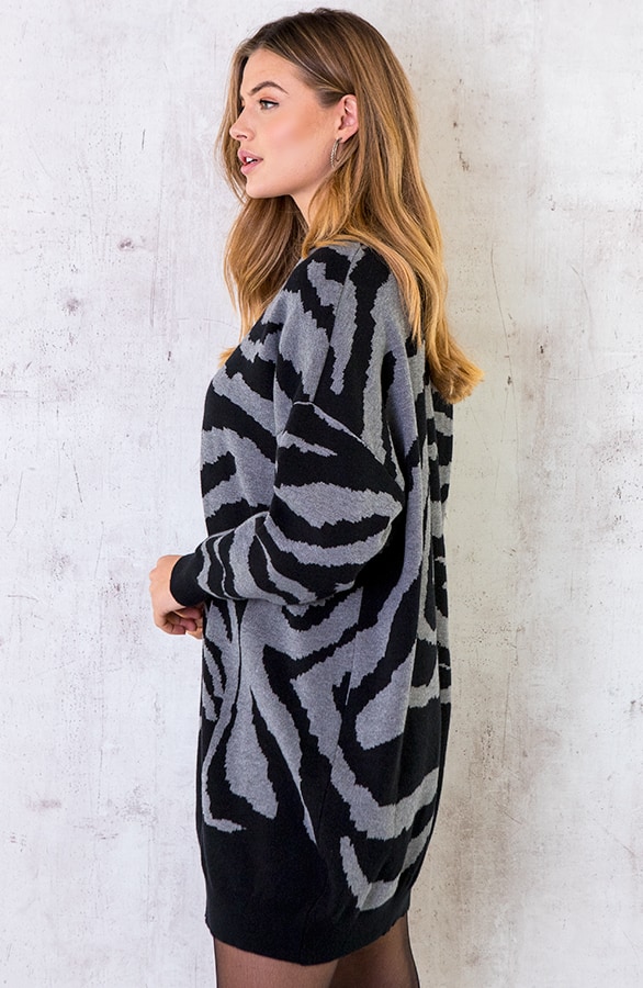 Zebra Oversized Tuniek Zwart Grijs – shoparchief, foto 3