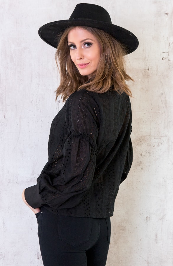 Zwarte Kanten Blouse – shoparchief, foto 2