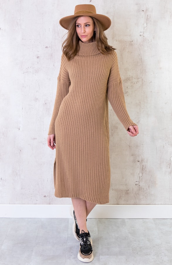 Coljurk Gebreid Lang Camel – shoparchief, foto 3