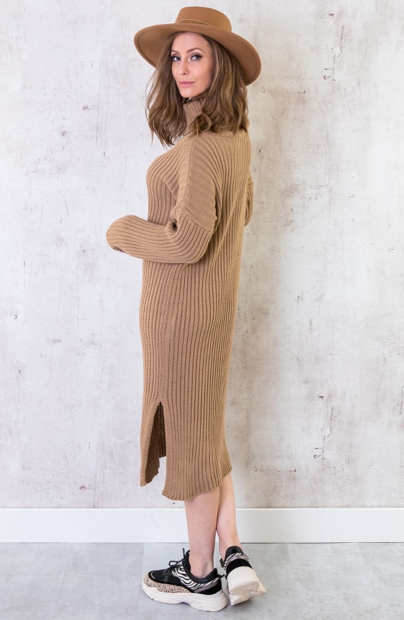Coljurk Gebreid Lang Camel – shoparchief, foto 2