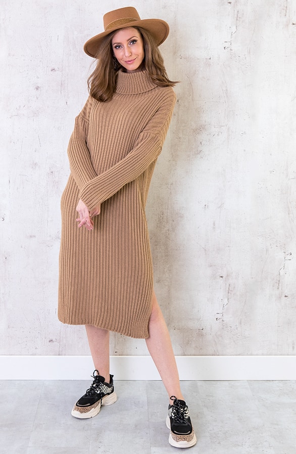Coljurk Gebreid Lang Camel – shoparchief, foto 4