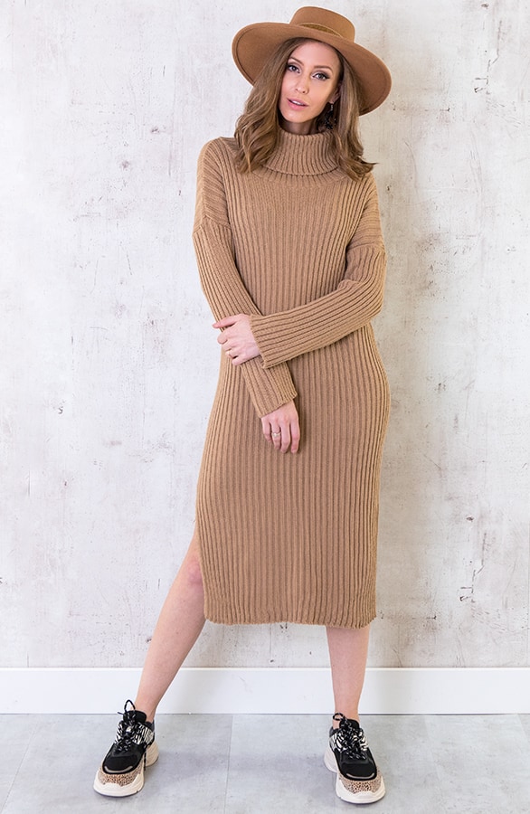 Coljurk Gebreid Lang Camel – shoparchief