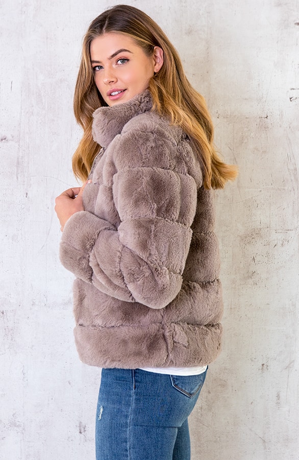 Faux Fur Jacke Taupe, Shoparchiv, Foto 2