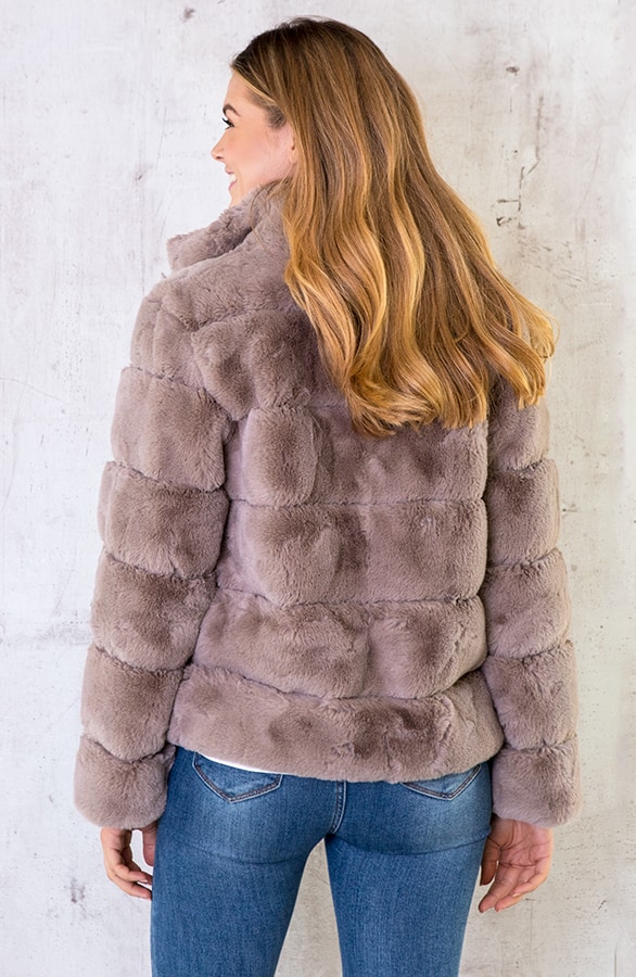 Faux Fur Jacke Taupe, Shoparchiv, Foto 4