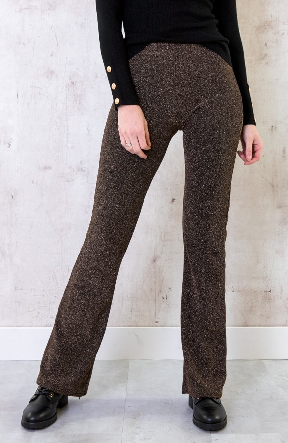 Flared Broek Lurex Brons – shoparchief