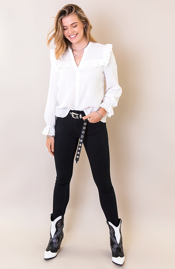 Katoenen Blouse Met Kant Wit – shoparchief, foto 3