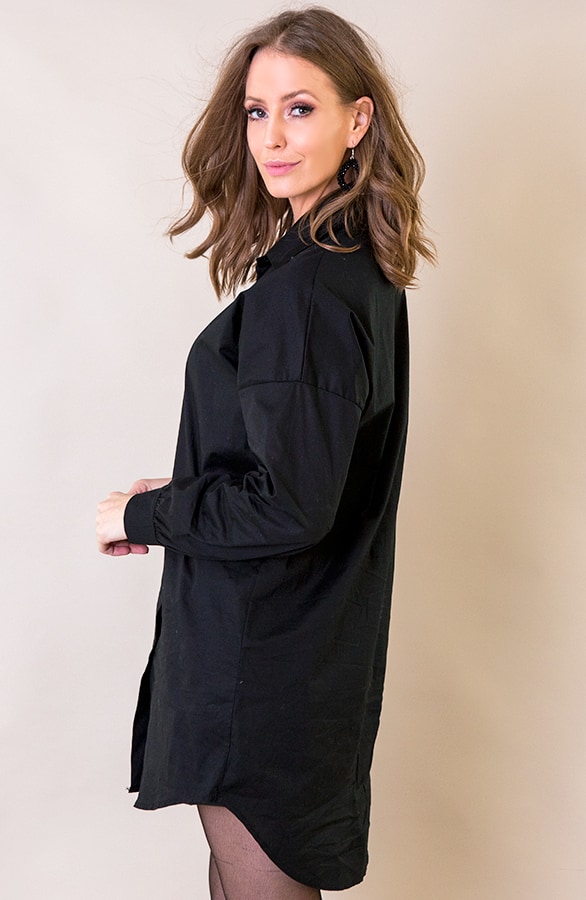 Lange Katoenen Blouse Zwart – shoparchief, foto 4