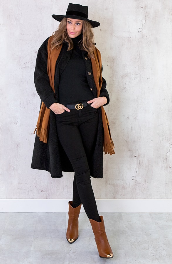 Luxe Sjaal Cashmere Uni Cognac – shoparchief
