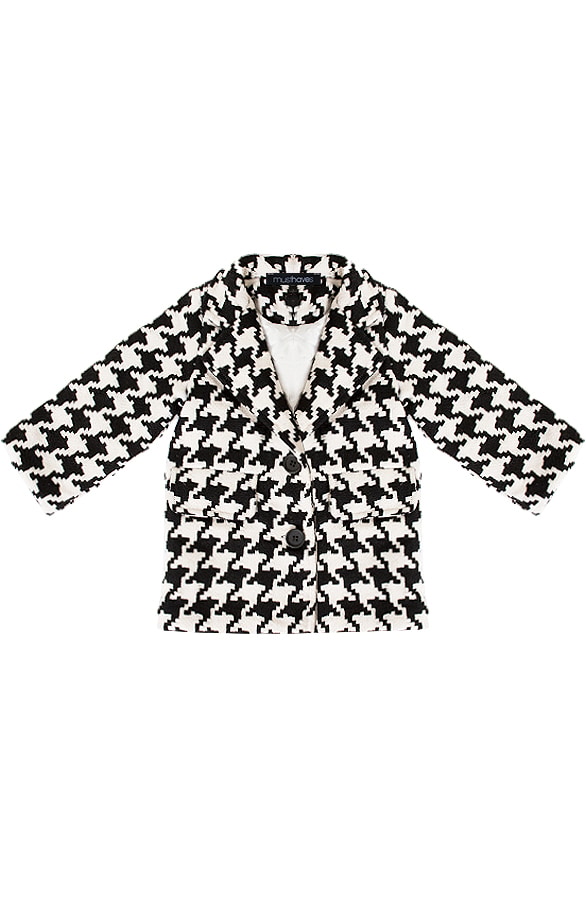 Pied De Poule Jacket Kids Zwart Wit – shoparchief, foto 3